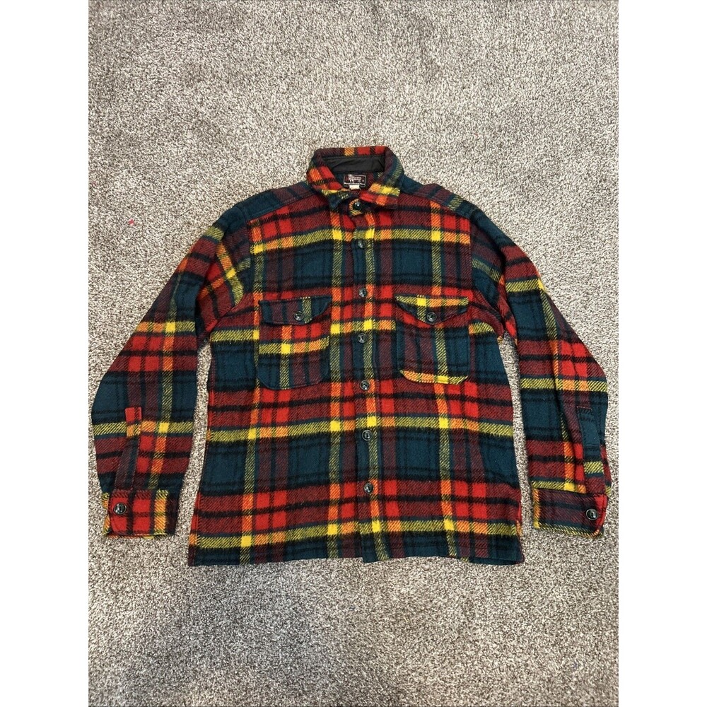 1940s Woolrich Flannel Over Shirt Size Large Vintage
